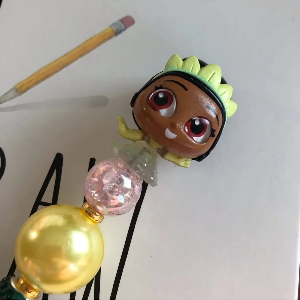Disney doorables: The Princess and The Frog: Princess Tiana handmade beaded pen